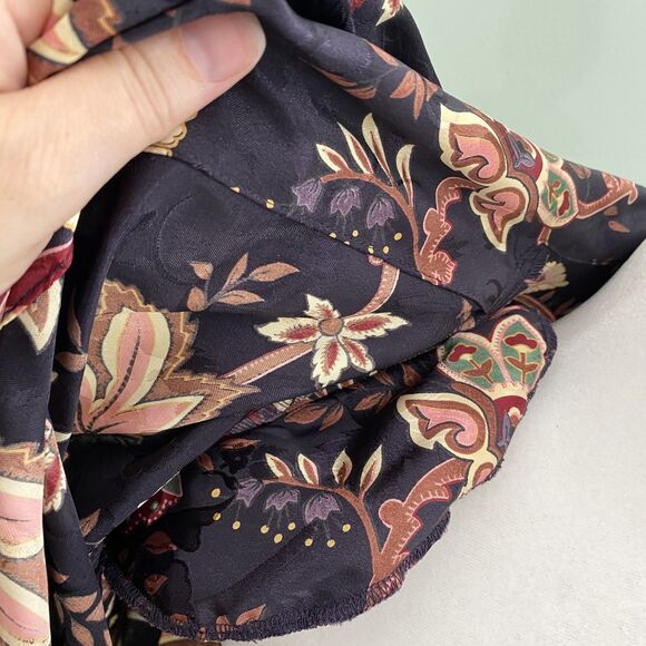 Vintage Victorias Secret Robe Floral Satin Long Womens Small Purple Belted 90s - Picture 9 of 13